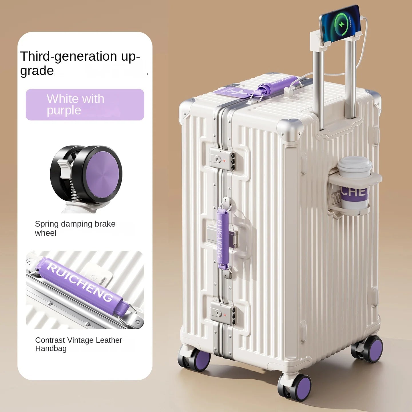 28/30/32 inch Travel Suitcases Large Capacity New Strong and Durable Thickened PC Aluminium Frame Trolley Suitcase 20'' Carrier Viralgem Store