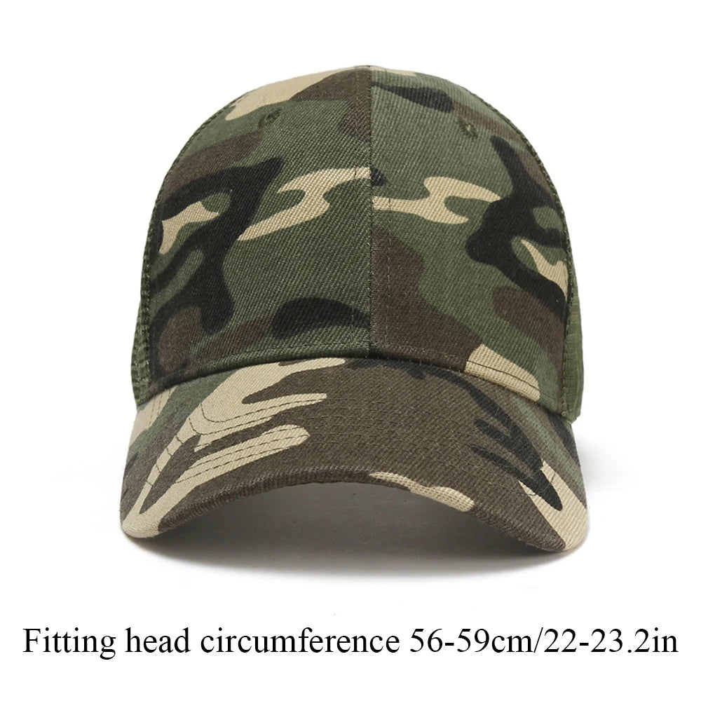 Spring Summer Sun Hat Caps For Men Women Adjustable Baseball Cap Breathable Mesh Trucker Cap Camouflage Baseball Hat Viralgem Store