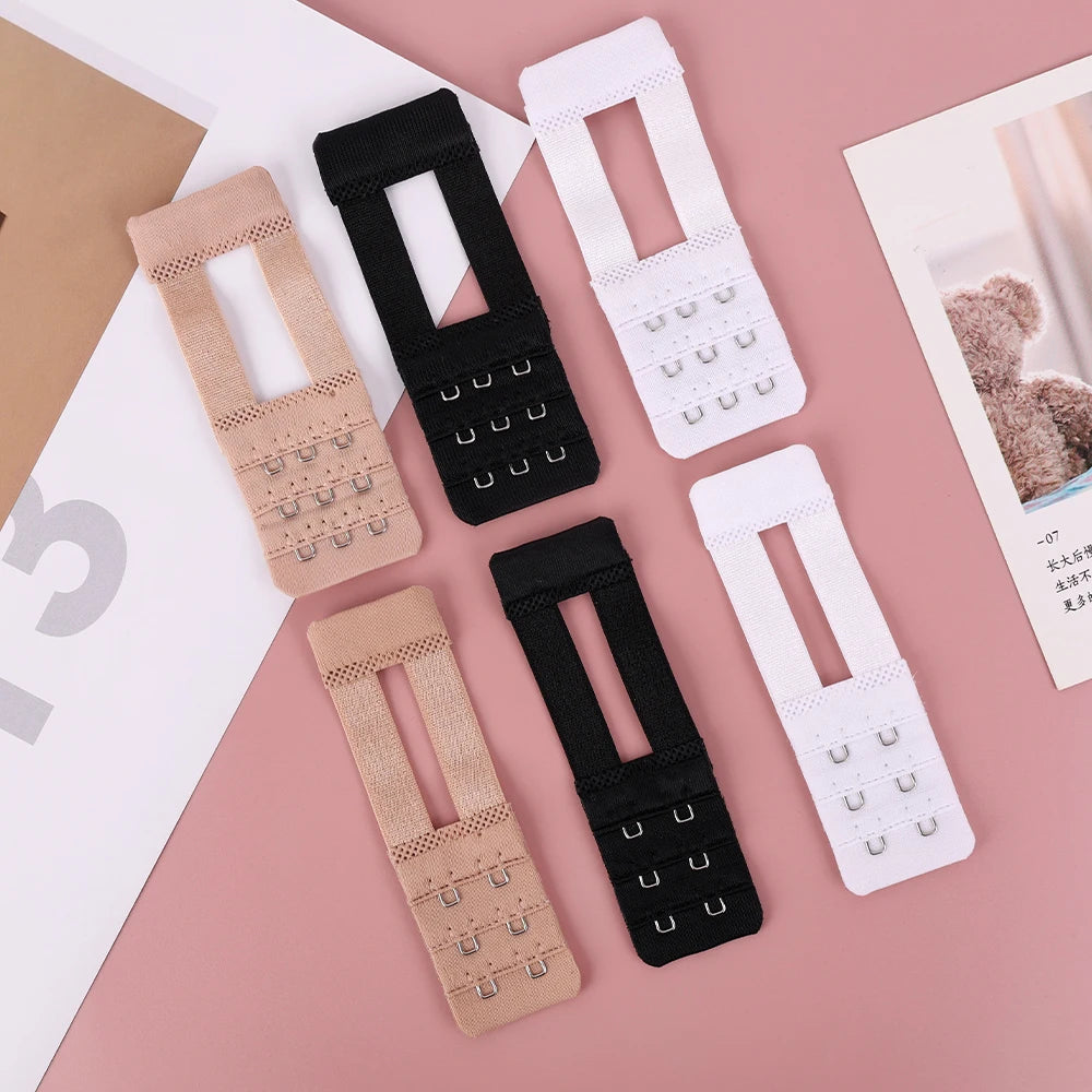 3Pcs Bra Extension Strap Extenders for Women Adjustable Belt Buckle Elastic 3 Row Hook Lengthen Expander Intimate Accessories Viralgem Store