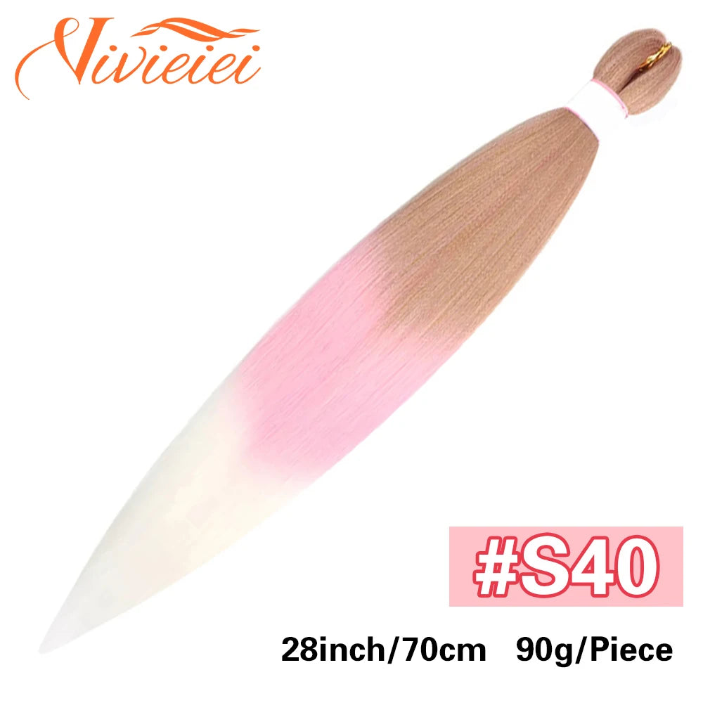 Synthetic Jumbo Braids Hair Extensions 28 Inch Braiding Hair Pre Stretched Orange Green White Blue Red Pink Purple Braids Viralgem Store