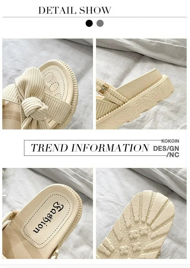 Women Sandalias Mujer Summer Fairy Style 2024 New Fashion Student Platform Roman Lady Sands Flat Shoes Cute Slippers