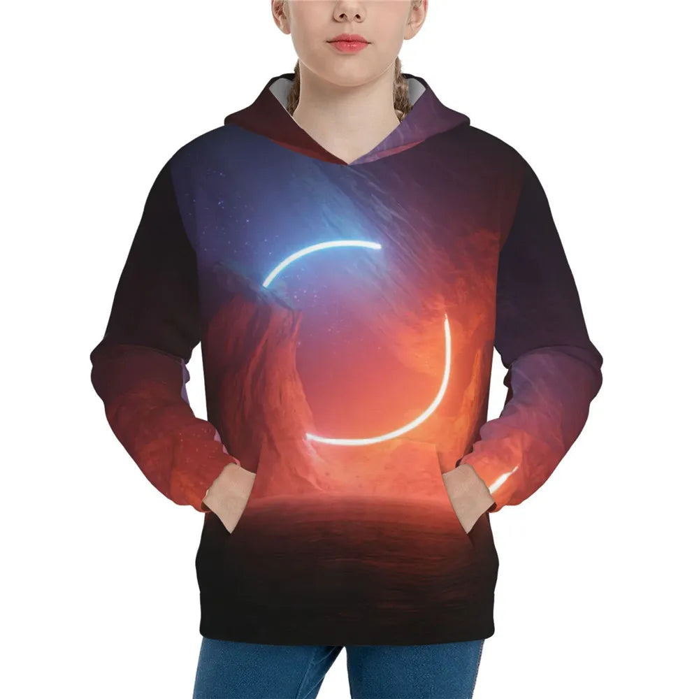 Vintage Harajuku Hoodies Retro DailySporty Cartoon Kids Printed Comfortable Loose Streetwear Letter Autumn Winter Clothes