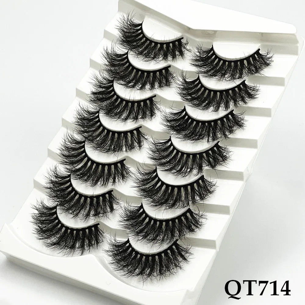 5/7/8 pairs 3D mink Lashes ,soft fluffy natural false eyelashes，individual eyelash extension, makeup tools lashes wholesale