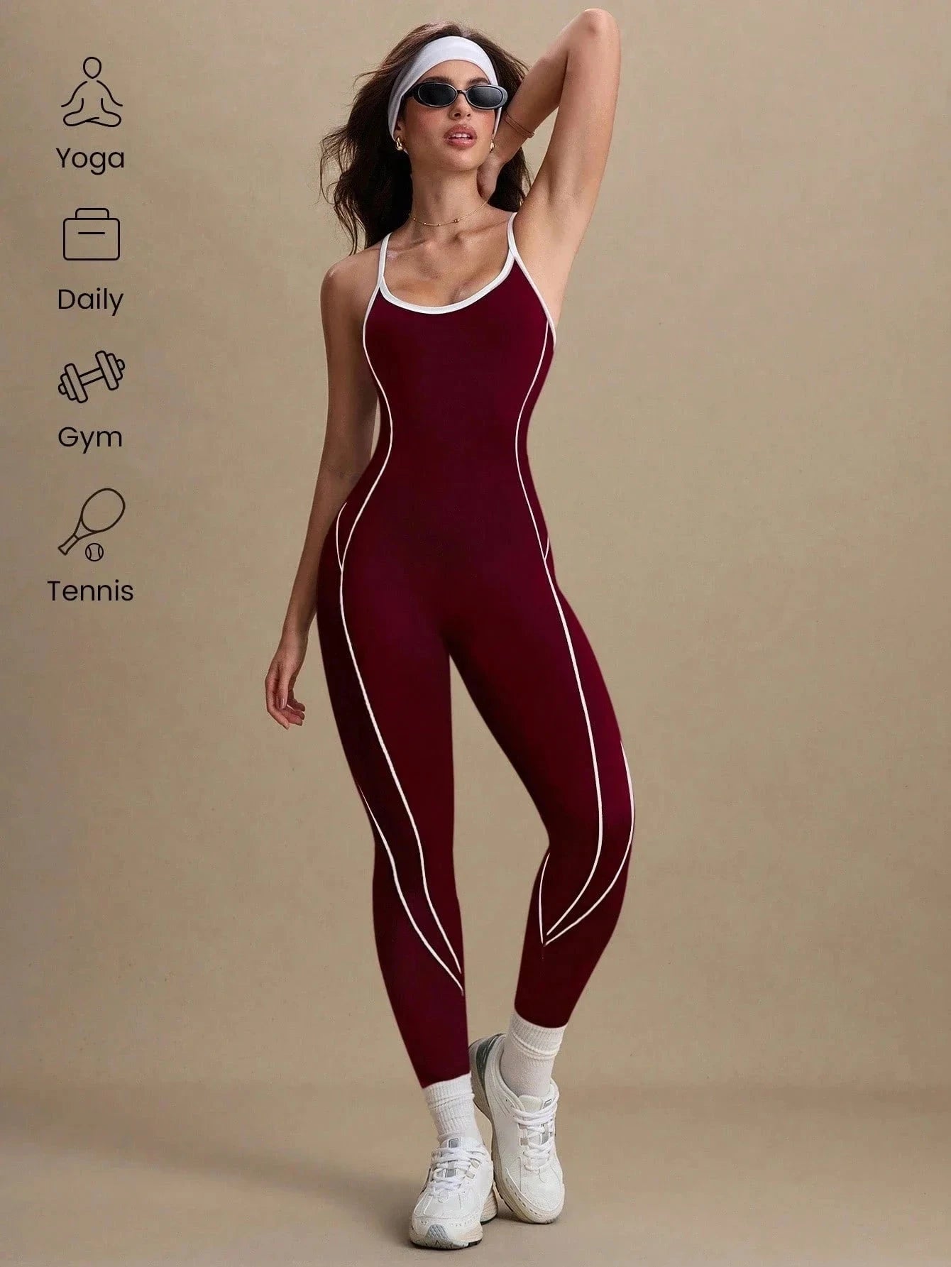 Women Seamless Yoga Jumpsuit Workout Bodysuit Tummy Control Butt-Lifting Gym Clothes Sleek Sportswear Striped Athletic Outfit Viralgem Store