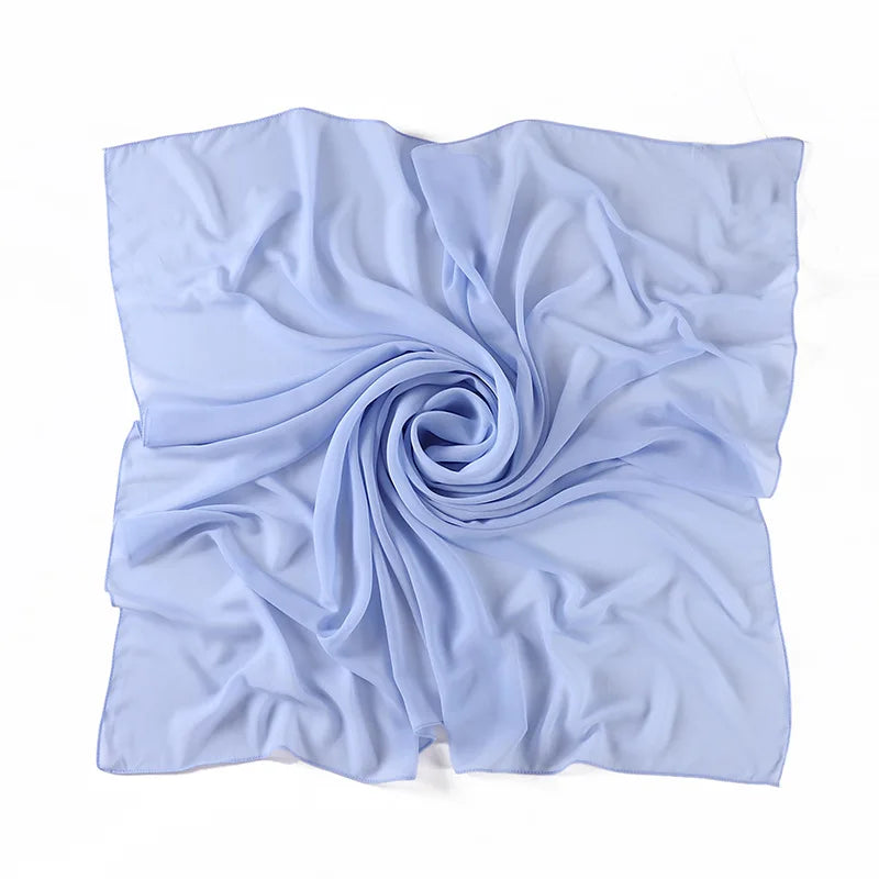 90*90CM Headwrap Heavy Chiffon Square Scarf Muslim Hijabs Women Underscarf Fashion Casual Plain Color Hijab