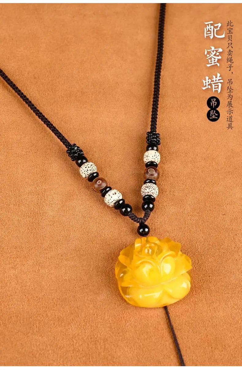 Xingyue Bodhi Seed Necklace for Men and Women Handmade Woven Braided Rope Pendant Lanyard Jade Pei Gold Pendant Matching Rope
