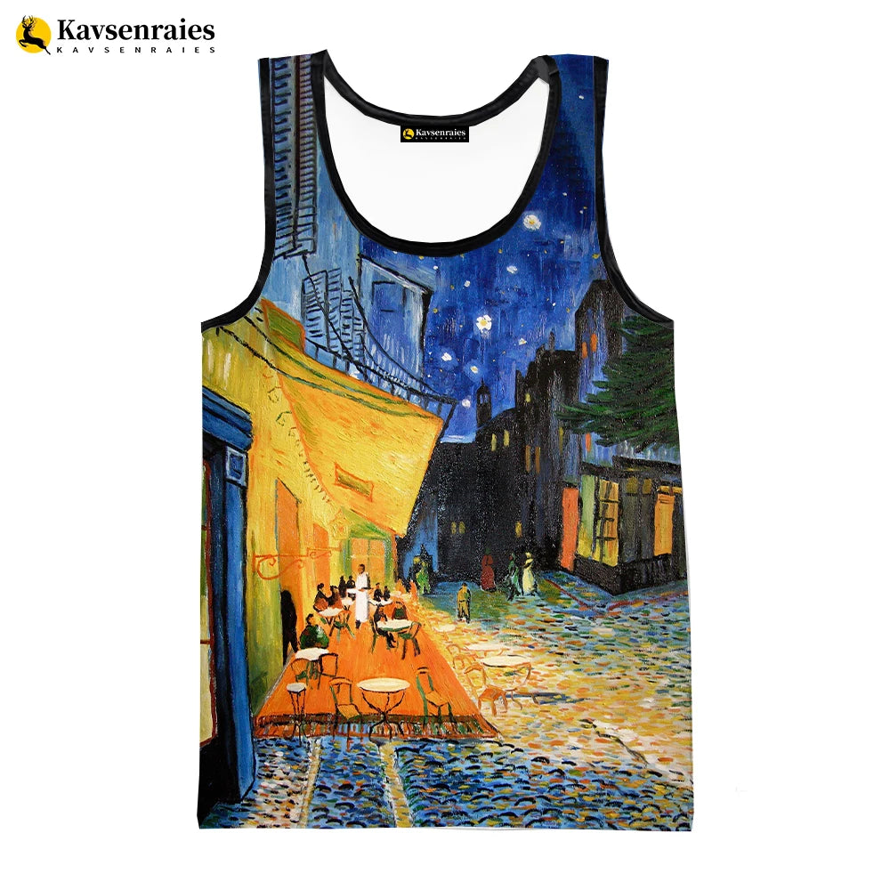 Van Gogh Oil Painting 3D Printed Tank Tops Men Summer Vest Women Casual Sleeveless Shirts Hip Hop Streetwear Oversized Tops