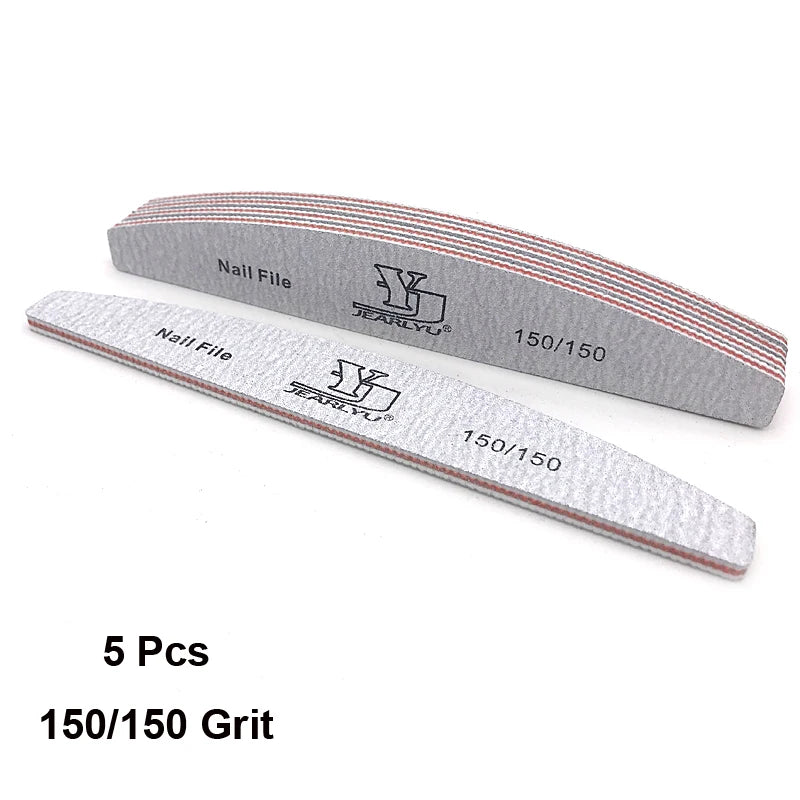 5Pcs/Lot Nail File Mix Color Limas 80/100/150/180/240 Grit Professional Sandpaper Cuticle Remover Buffer Files Manicure Tool Set Viralgem Store