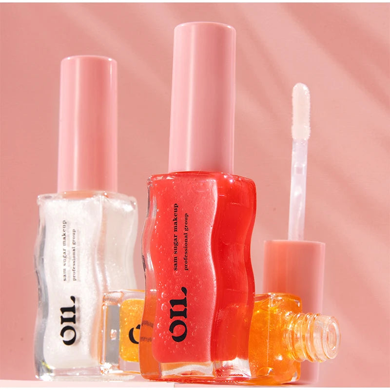 2PCS Fruit Lip Balm Oil Moistens Jelly Lip Gloss Honey Juice Lip Gloss Transparent Glass Lip Gloss Lip Protection Essence