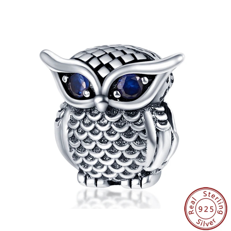 100% 925 Silver Parrot Hummingbird Owl Birds Fashion Design Charms Beads 3mm DIY Fine Jewelry Gifts Making Viralgem Store