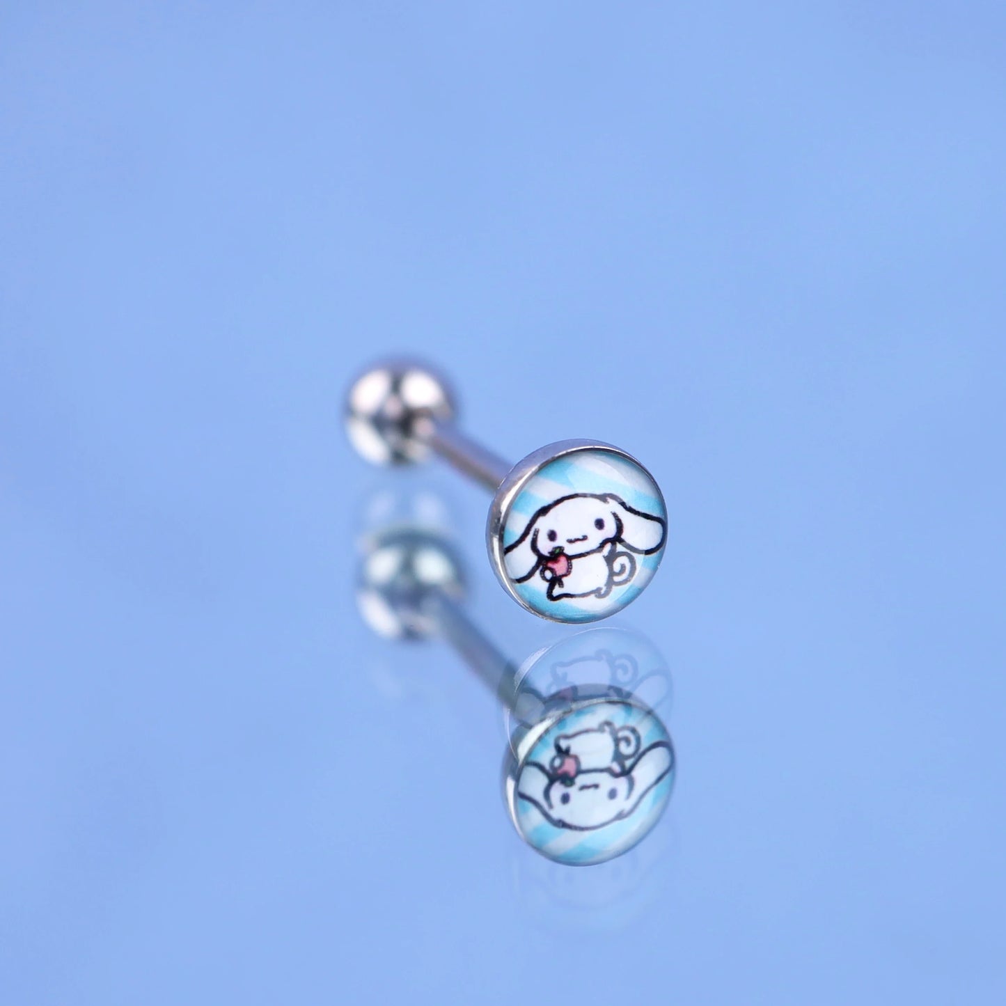 Tongue Ring 14G Cute Design Tongue Barbell Jewelry Stainless Steel External Thread Tongue Piercing Jewelry For Women