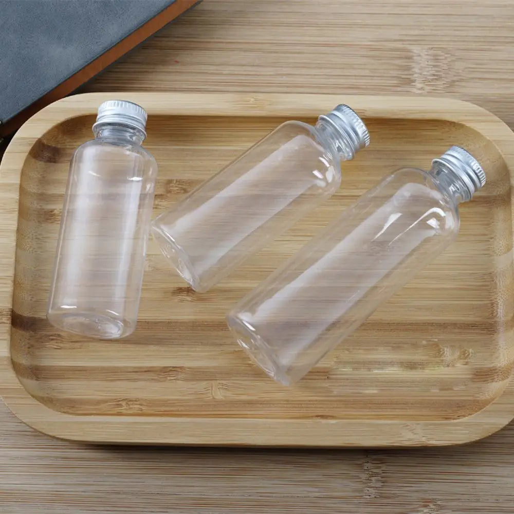 5/10/20/30ml Clear Plastic Bottle With Aluminium Screw Cap Small Jars Cosmetic Container Travel Kit Empty Refillable Bottles Jar Viralgem Store