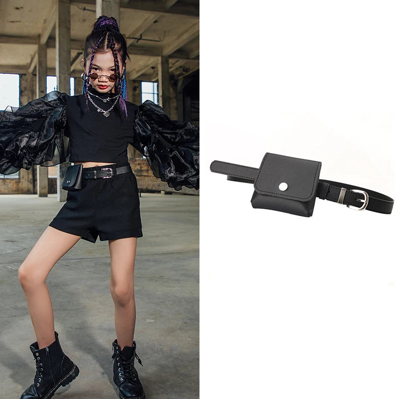 ZZL K-PoP Clothes Children's catwalk girls catwalk dance waistband girls accessories with belts