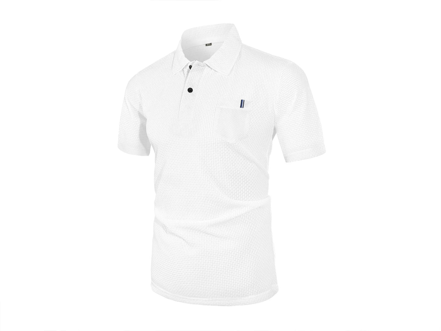 Summer ice silk lapel pocket POLO shirt, men's short-sleeved T-shirt, men's clothing top