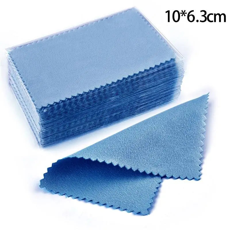 50Pcs Polish Polishing Cloth Silver Color Cleaning Polishing Cloth Soft Clean Wipe Wiping Cloth For Silver Gold Jewelry Tool
