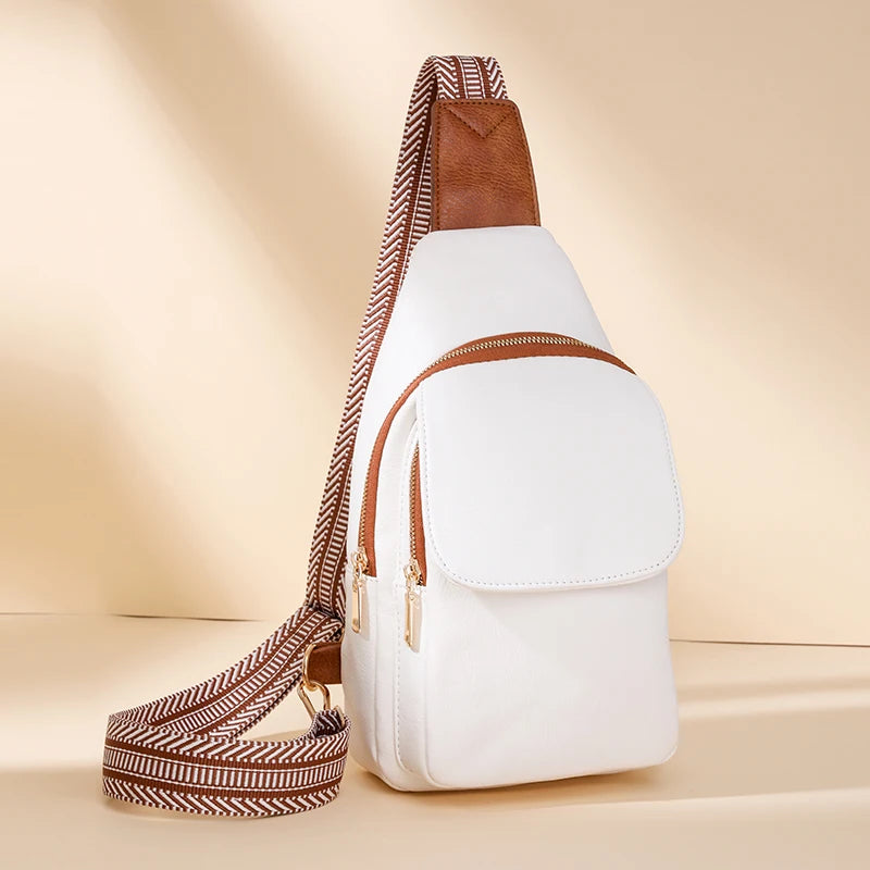 Women Bag Soft PU Leather Shoulder Purse Vintage Fashion Female Chest Bag Designer Multifunctional Shoulder Messenger Crossbody Viralgem Store