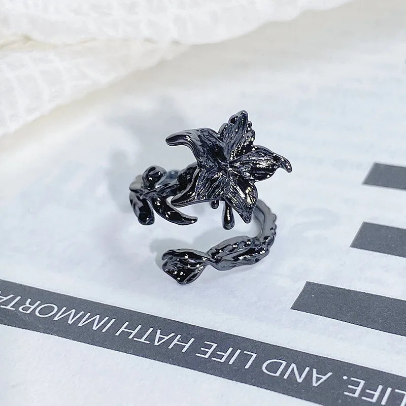 2025 Dark Gothic Irregular Zircon Adjustable Unisex Ring