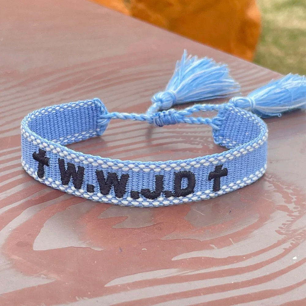 W.W.J.D. | WWJD Woven Bracelets San Benito Medal Bracelet Adjustable Stacking Jewelry