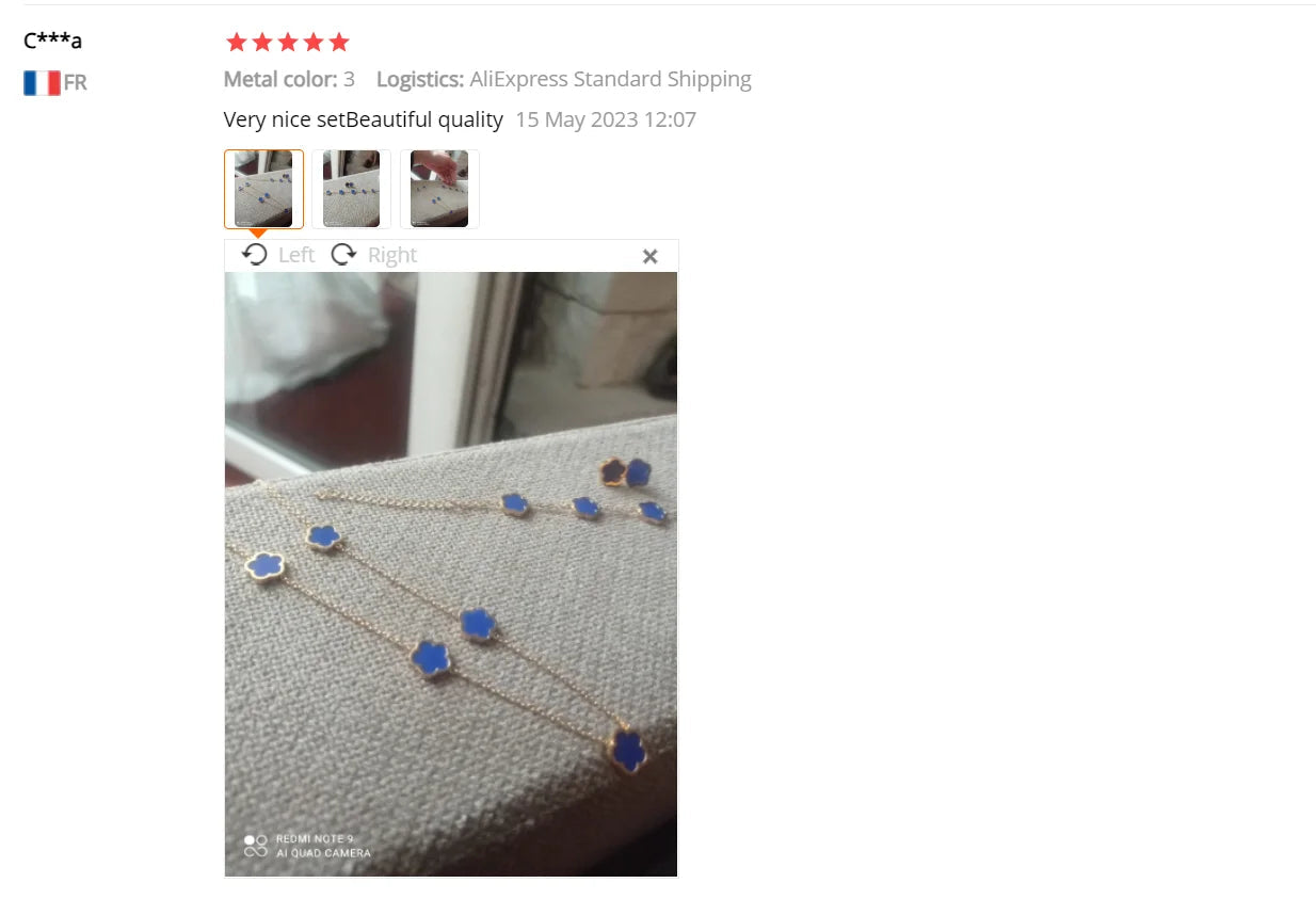 Stainless Steel Non Fading Minimalist Creative Plant Live Leaf Petal Flower Pendant Necklace Earrings Bracelet Jewelry Set Viralgem Store