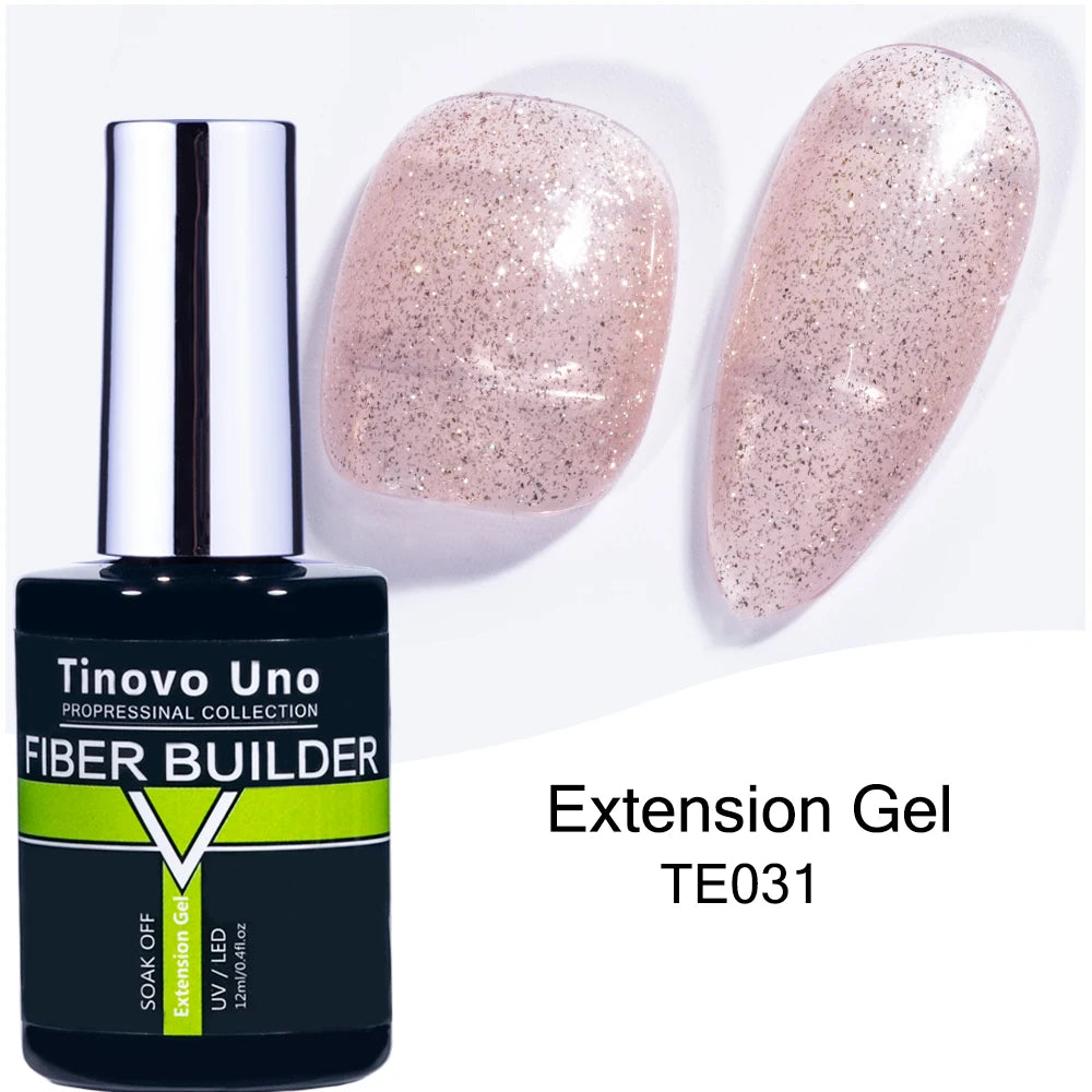 Tinovo Uno 41 Colors Builder Nail Gel in A Bottle Fiber Gel for Extensions Semi Permanent UV Building Poly Acrylic Nails Liquid