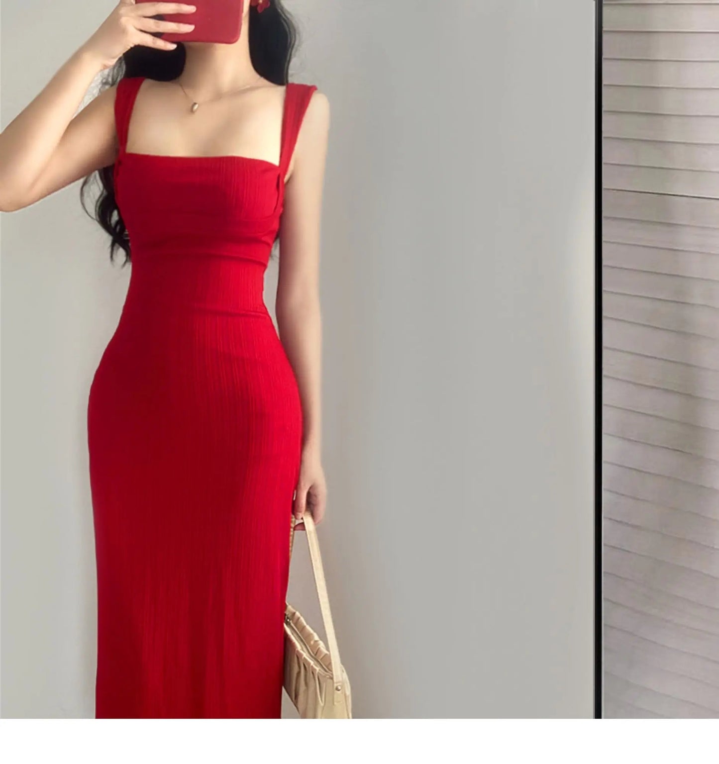 WOMENGAGA Red Dress Mini Summer 2023 New Sexy Short Female Dress Elegant Hot Sexy Korean Women Dresses Sweet 2023 94S6 Viralgem Store