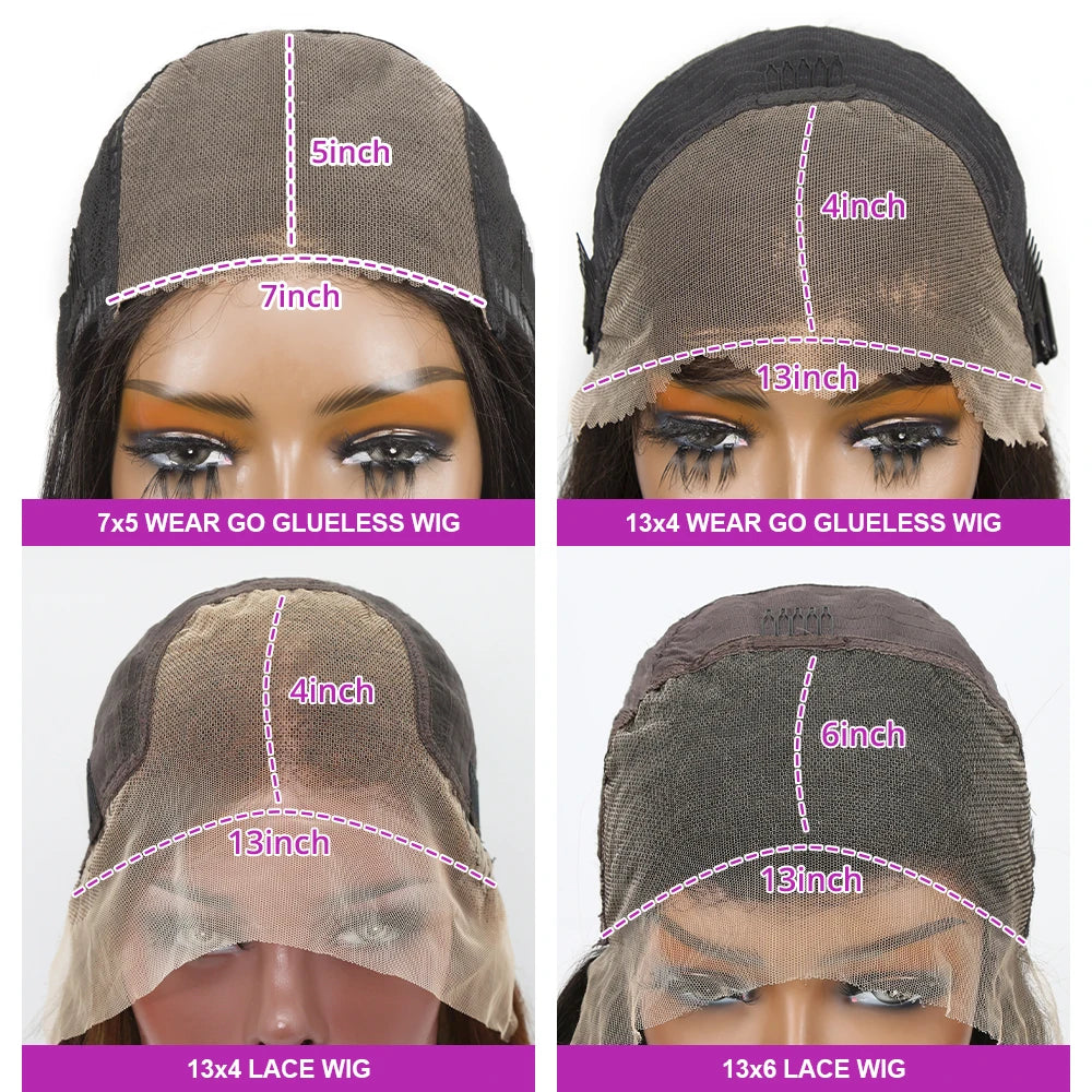 250% 13x6 13x4 Lace Frontal Wigs Silky Straight Human Hair HD Lace Front Bob Wigs Pre Cut Glueless Straight Bob Wigs Ready to Go