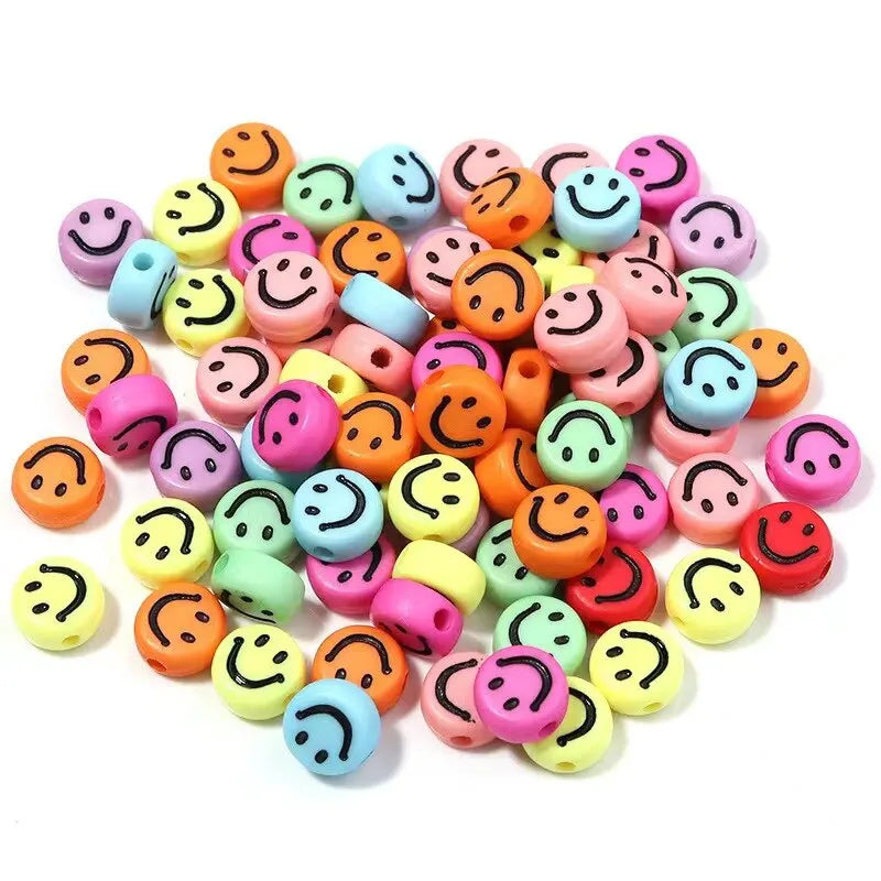 200pcs Mixed Letter Acrylic Beads Round Flat Alphabet Spacer Beads For Jewelry Making Handmade Diy Bracelet Necklace