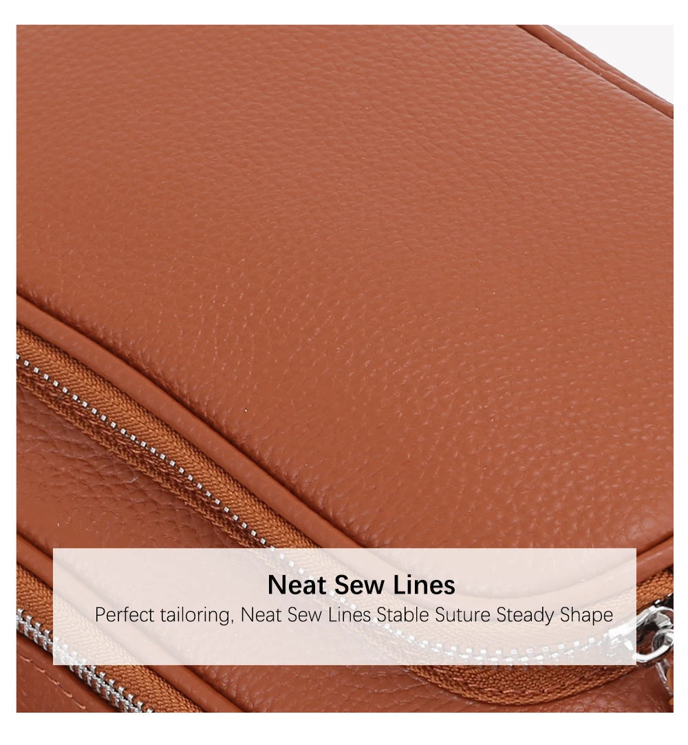 Zency Designer Women Shoulder Bag Genuine Cowhide Leather Handbag Zipper Pockets Large Capacity Female Crossbody Bag White Viralgem Store