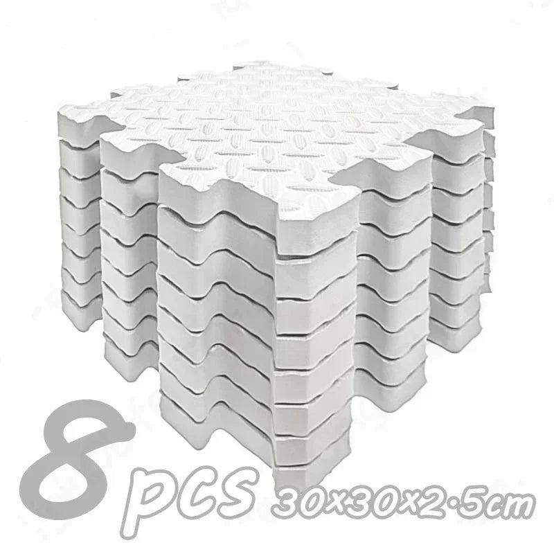 8Pcs/2.5cm Thick Nonslip Baby Crawling Play Mat Soundproof Puzzle Gym Mat for Children's Room and Eco-Friendly Puzzle Mat