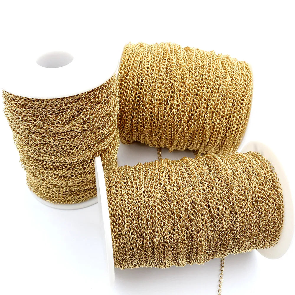 5 Meters/Lot Never Fade Stainless Steel Gold Necklace Chains Bulk For DIY Jewelry Findings Making Materials Handmade Supplies Viralgem Store
