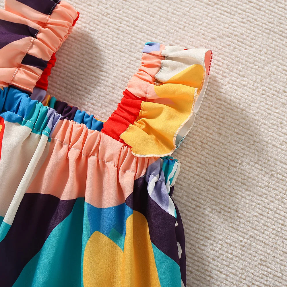 2PCS Summer New Girl Flower Strap Top+Shorts Two Piece Set Suitable for 0-3 Year Old Babies Viralgem Store