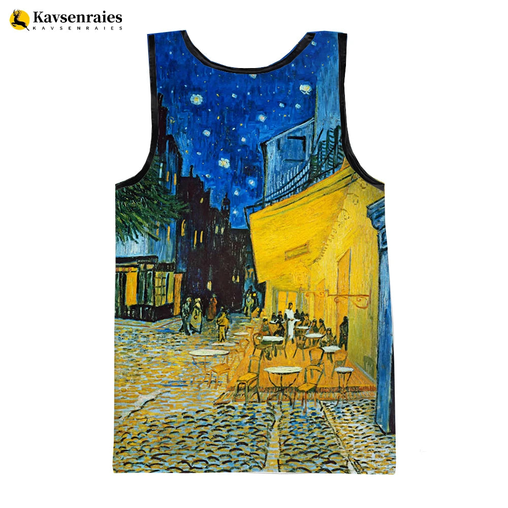 Van Gogh Oil Painting 3D Printed Tank Tops Men Summer Vest Women Casual Sleeveless Shirts Hip Hop Streetwear Oversized Tops