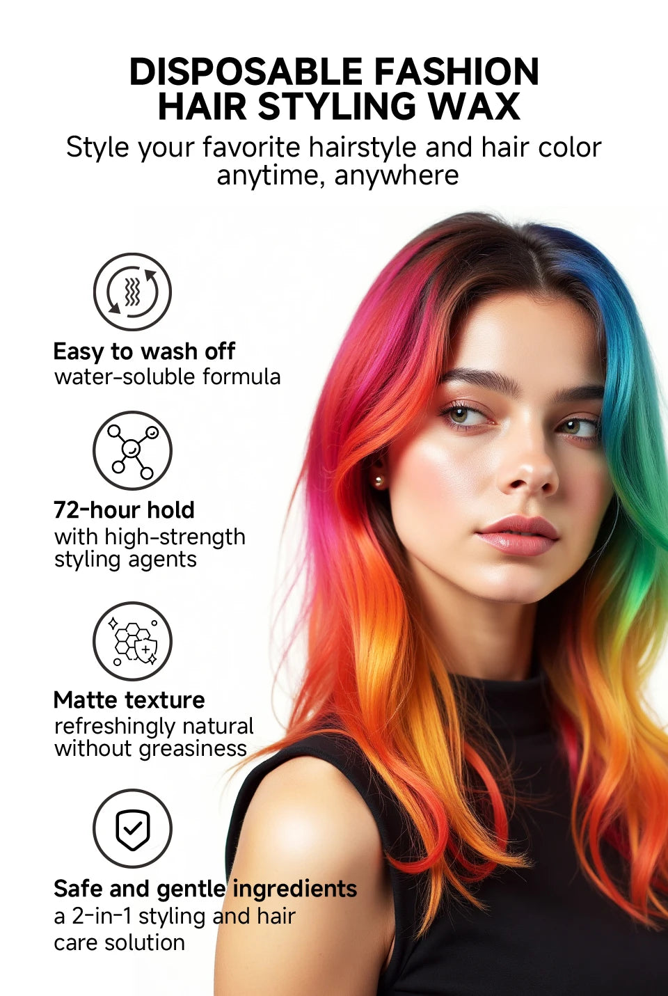 13 Colors Temporary Hair Color Wax Long Lasting Easy To Wash Hair Dye Mud Kids Diy Hair Colour Cream Party Hair Mud Hair Styling