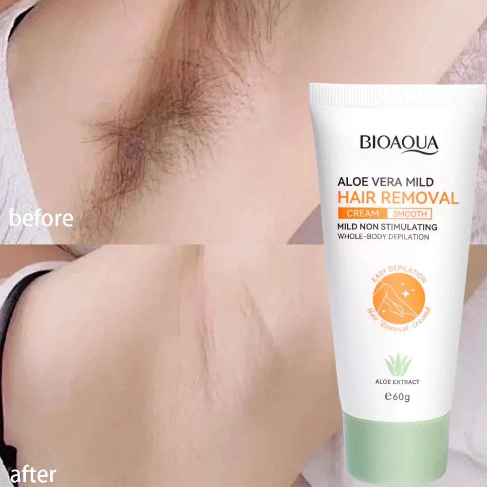 Aloe Vera Fast Hair Removal Cream 60g Painless Underarm Body Face Private Areas Hairs Remove Depilatory Wax Women Men Skin Care Viralgem Store