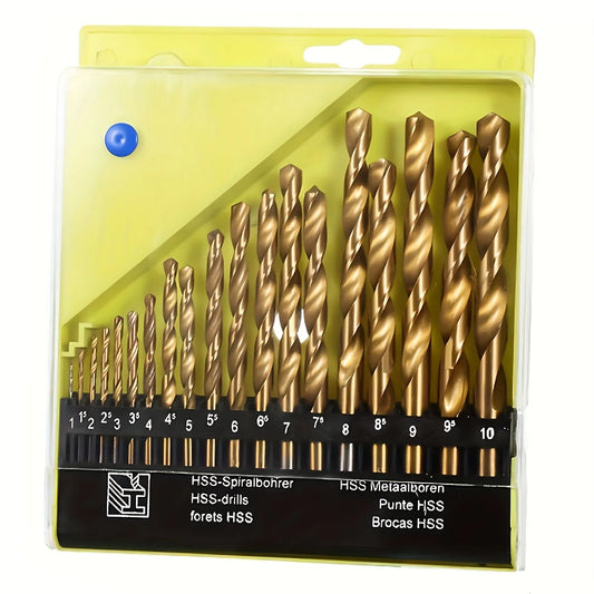 19pcs M35 Cobalt Round Straight Handle Metric Drill bit Set 1mm-10mm Drill Bits Suitable for Stainless Steel Hard Metal