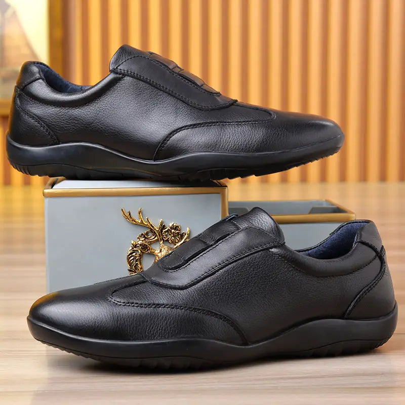 Trendy Genuine Leather Shoes Men Lightweight Luxury Bean Shoe Elegant Business Flat Boat Lazy Loafers Walking Driving Size 37 45 Viralgem Store