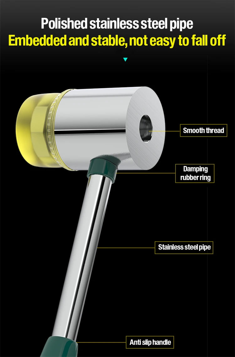 WYNN'S Double-Faced Soft Hammer Mallet Rubber Hammer for Home Flooring Decoration Installation Hand Tool Jewelry Craft DIY Work Viralgem Store