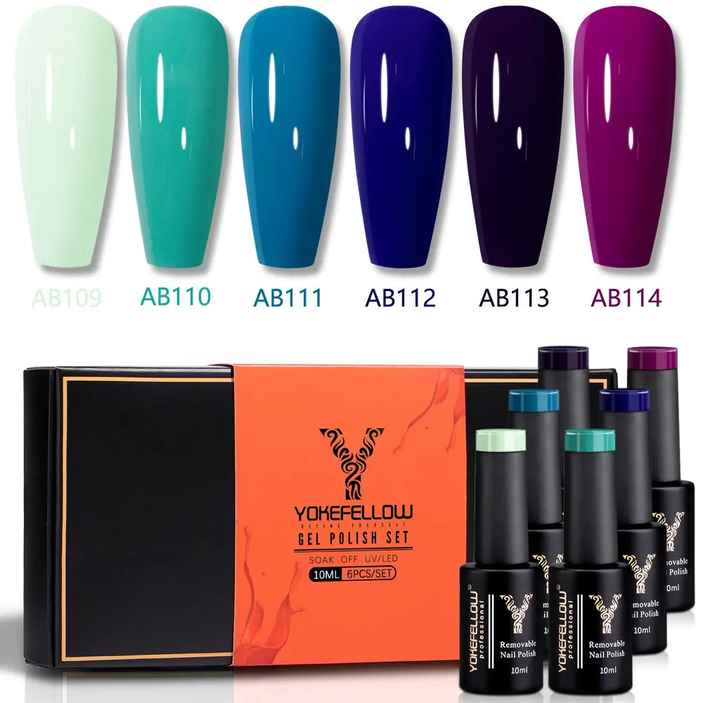 YOKEFELLOW  Pastel Gel Nail Polish Set 6 Colors Spring Summer Macaron Gel Nail Kit Soak Off Nail Art DIY Manicure Gift for Girl Viralgem Store