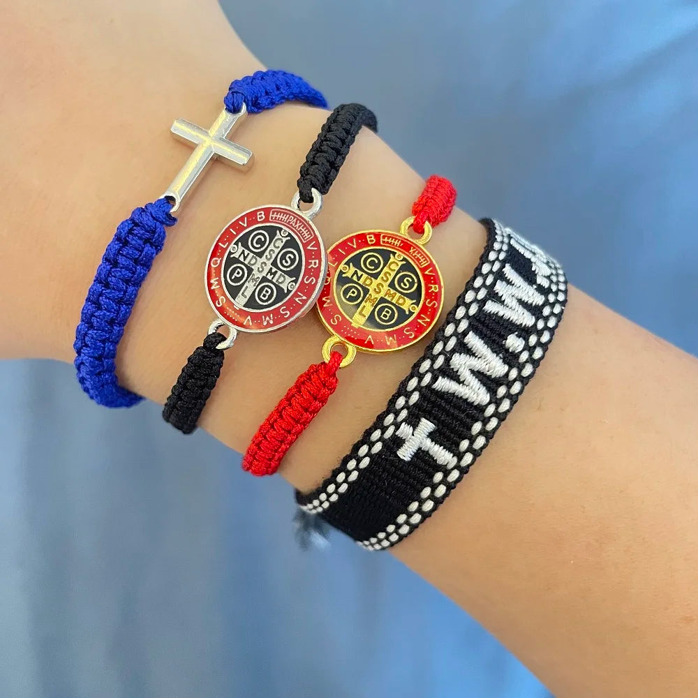 W.W.J.D. | WWJD Woven Bracelets San Benito Medal Bracelet Adjustable Stacking Jewelry
