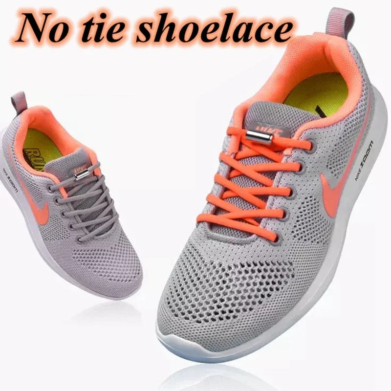 1Pair No tie Shoelaces Round Elastic Shoe Laces For Kids and Adult Sneakers Shoelace Quick Lazy Laces 21 Color Shoestrings