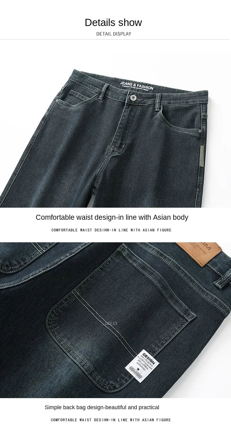 2025 New Y2K  Autumn and Winter Baggy  Jeans Men's Autumn and Winter Loose Straight Wide-leg Business Trousers Mens Clothing Viralgem Store