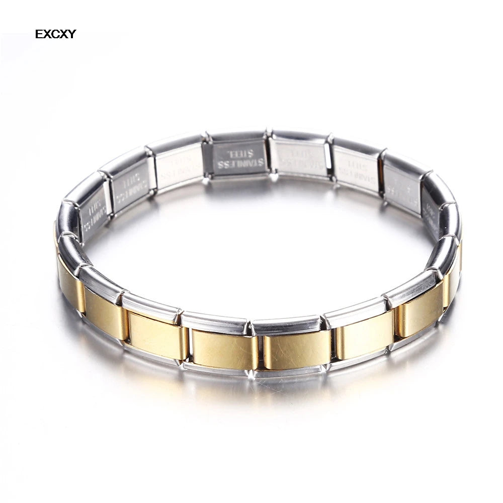 9 mm Wide Stainless Steel Bracelets Simple Trendy Style Daily Wear Silver-Color Charm Bracelet For Women On Party Unisex Style