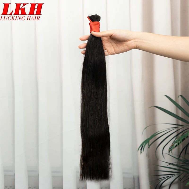 Virgin Remy Black Straight Raw Indian Vietnamese Russian Bulk Human Hair Bundles For Braiding 100%  Human Hair Bulk Extensions