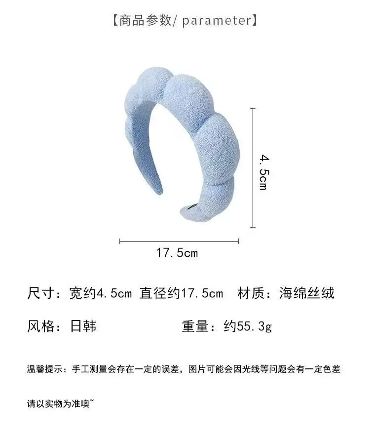 Sponge Co Spa Makeup Bubble Terry Cloth Headband Puffy Retro Hair Bands Soft Hairband Headwear Viralgem Store