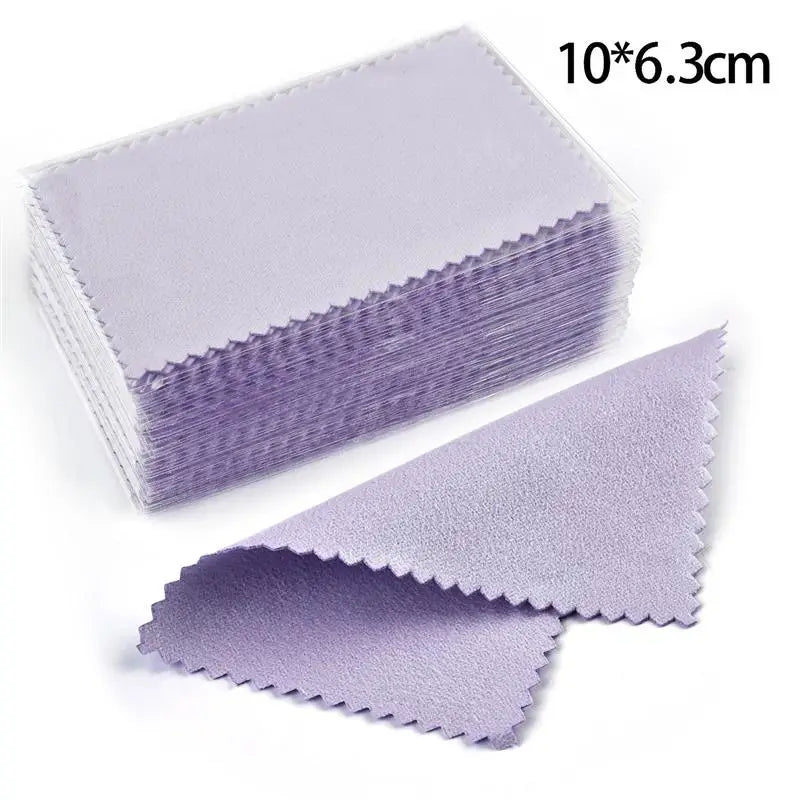 50Pcs Polish Polishing Cloth Silver Color Cleaning Polishing Cloth Soft Clean Wipe Wiping Cloth For Silver Gold Jewelry Tool