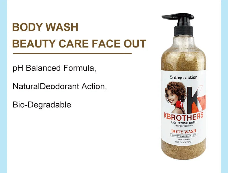 1000ml Vitamin C Body Lotion Anti-aging Shower Gel AHA and Arbutin Beauty Skin Body Wash for Dropshipping Viralgem Store