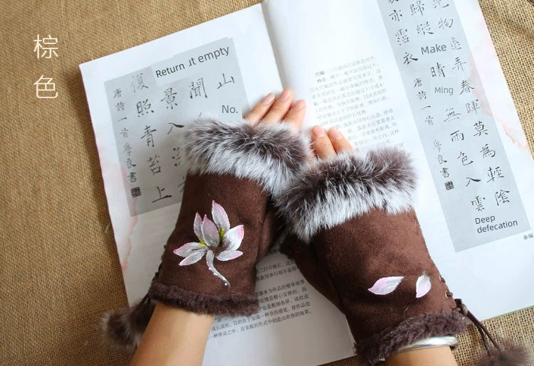 Women's Warm Half Finger Gloves Viralgem Store