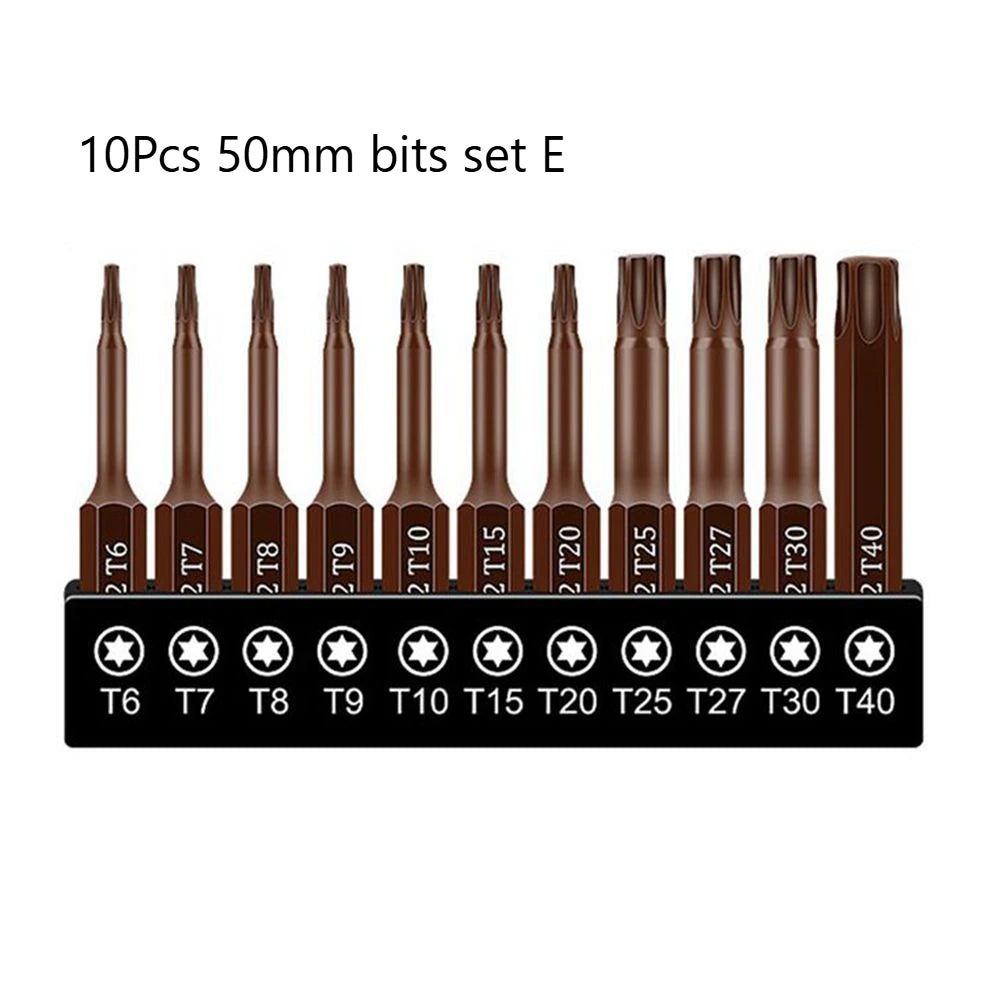 25mm 50mm 1/4 Screwdriver Bits Set S2 Steel Closs Phillips Slotted Hexagonal Solid Hollow Torx for Ratchet Wrench Hand Tools Viralgem Store