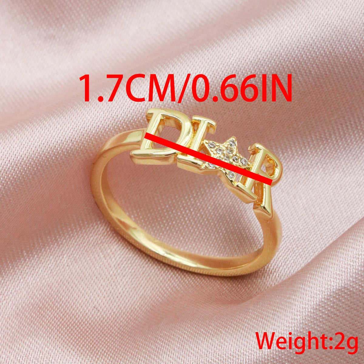 1 Piece New Zircon Letter D Ring for Women Girls Exquisite Fashion Stainless Steel Star Ring Wedding Party Jewelry Gifts