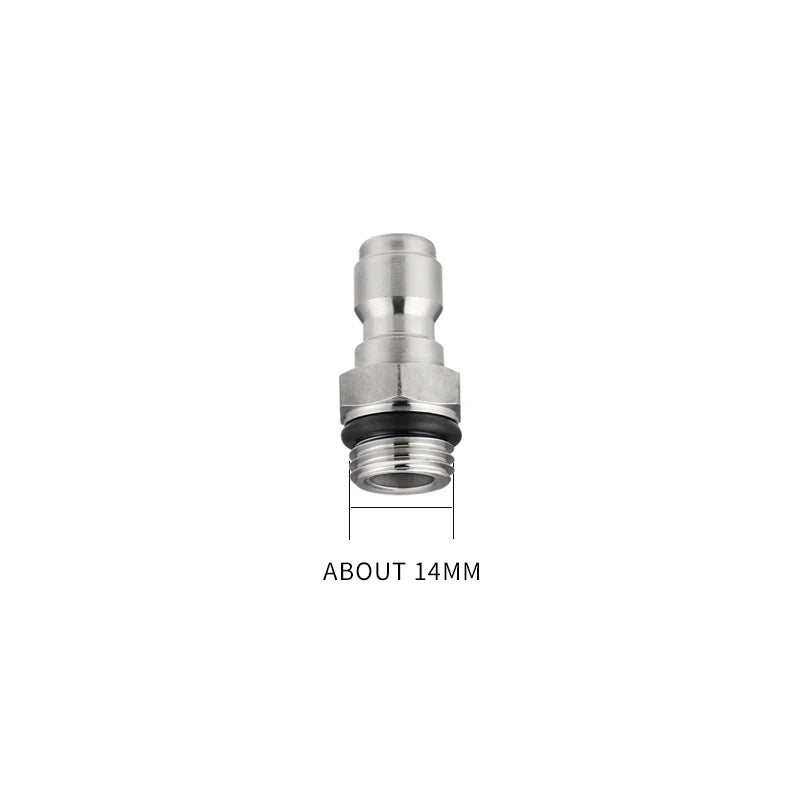 Adapter For High Pressure Washer Water Gun 1/4 Inch Quick Connector M14x1.5mm Connector For Snow Foam Lance Spray Nozzle